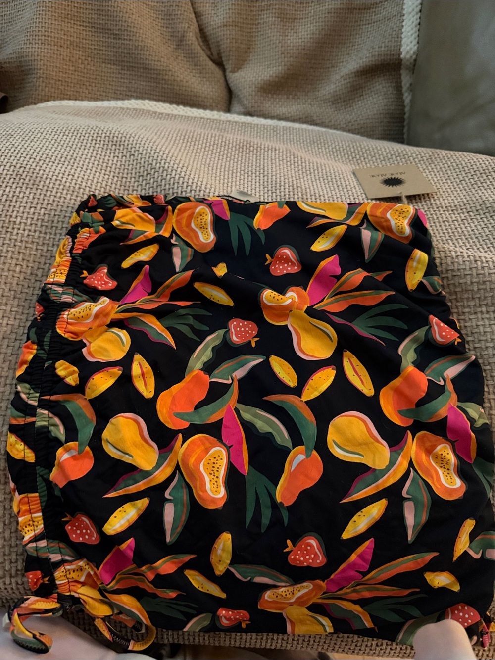 NWT Free People Aloe Aloe Fruit Punch reversible Black Swim Skirt in S